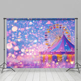 Aperturee - Aperturee Bokeh Rainbow Circus Tent Ferris Wheel Photo Backdrop